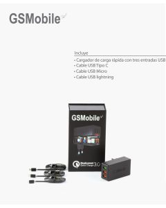 Set de 3 Cargadores de Carga Rápida Gsmobile