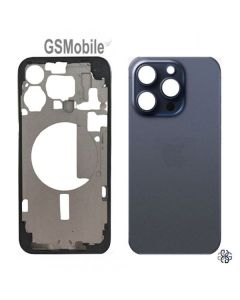 Carcasa intermedia con tapa trasera para iPhone 15 Pro Negro