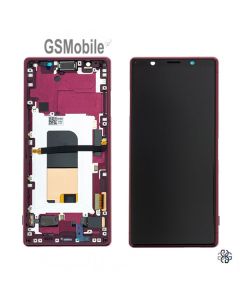 Pantalla completa con marco para Sony Xperia 5 Original Rojo